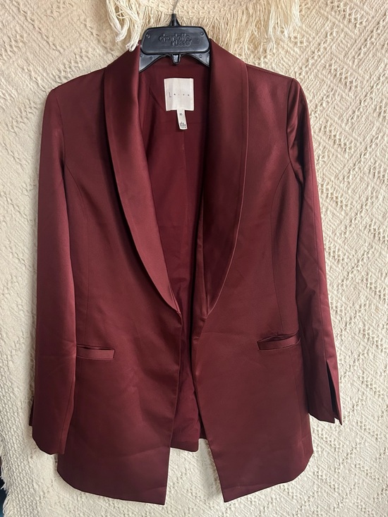 Leith Jackets & Blazers - Leith Satin Shawl Lapel Blazer in Deep terracotta